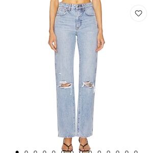 GRLFRND SARA SUPER HIGH RISE SLIM STRAIGHT JEANS